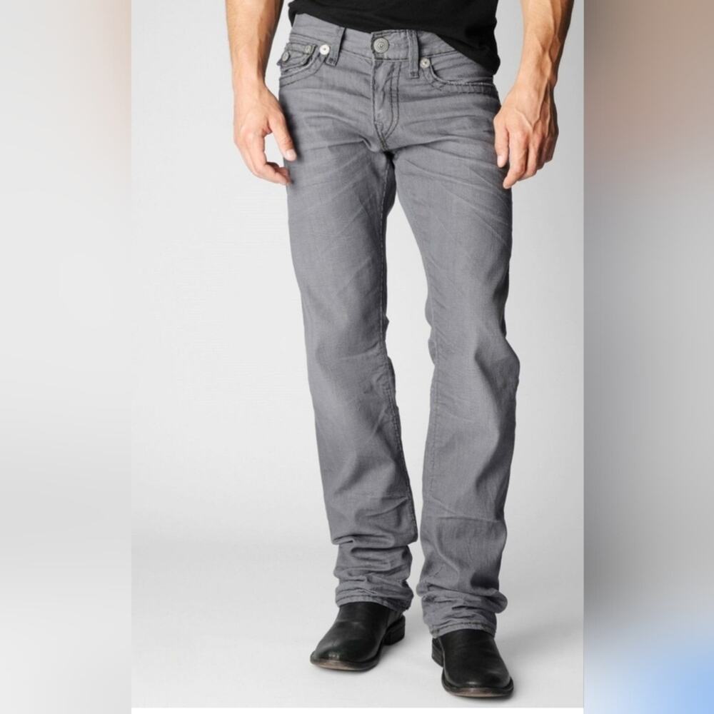 True Religion Ricky Men's Straight Jeans in Charcoal Rocky Sz. 31 #1938
